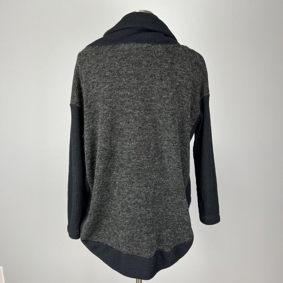 Anthropologie A’Reve Womens Gray Cowl Neck Sweater Fuzzy Oversized size Small - Picture 8 of 15